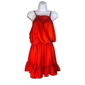 ONE ONE SIX Womens Ruffled Swing Mini Sleeveless Dress Red Size‎ Medium